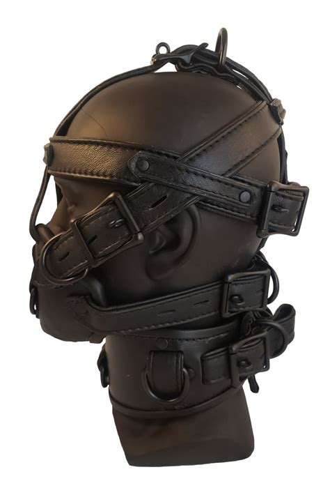 M2 Leather Padded Muzzle Gag With Posture Collar And Front Dring Mature Bdsm Etsy