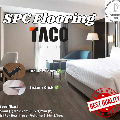 Jual SPC Flooring TACO Lantai Tebal 5mm Sistem Click Volume 2 29m2 Box