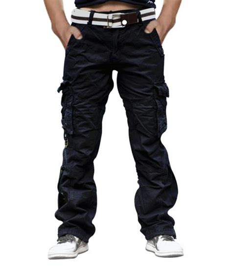 Men Black 100 Cotton Tactical Pant Camping Hiking Army Cargo Combat