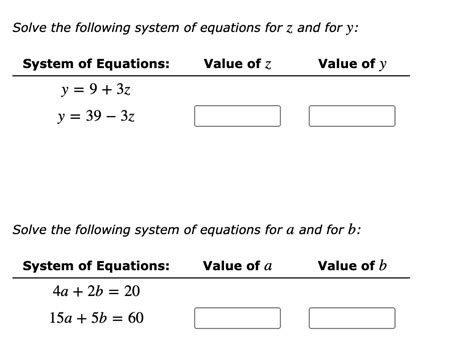 Solved Solve The Following System Of Equations For Z And For Chegg