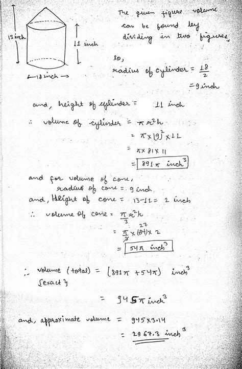 [solved] 15 Can You Help Me Use Two Formulas For Volume To Find The Volume Course Hero