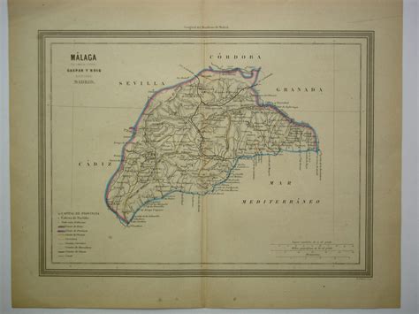 Mapa De La Provincia De M Laga Del Siglo Xix Grabados Laurence Shand