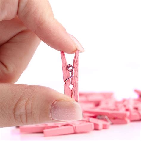 Miniature Light Pink Wood Clothespins Its A Girl Theme Baby Shower