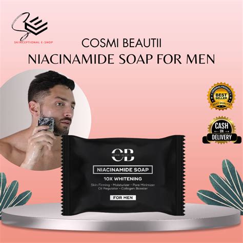 Cosmi Beautii Niacinamide Soap For Mennew Packaging 10x Whitening Soap Whitening All Skin