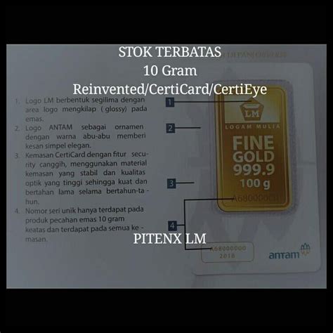 Jual PROMO Emas ANTAM Logam Mulia 10 Gram REINVENTED CertiCard CertiEye