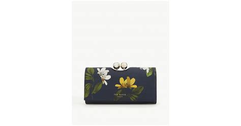 Ted Baker Abbeyy Floral Leather Purse In Blue Lyst