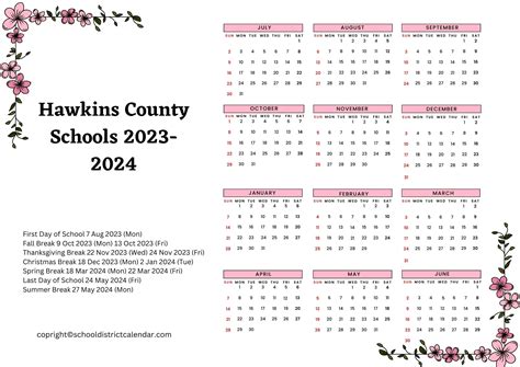 Hawkins County Schools Calendar Holidays 2023-2024