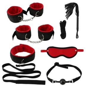 PU Leather Bdsm Restraints Slave Sm Set Furry Kits Bondage Sex Toys