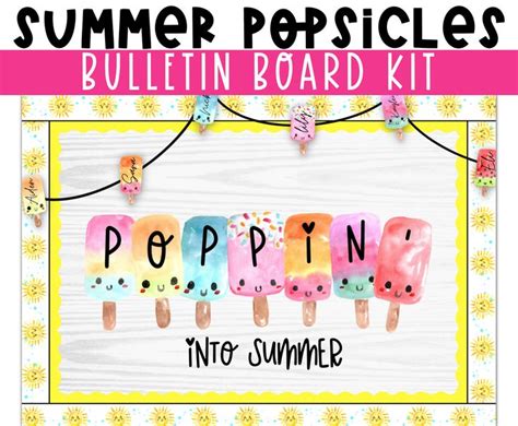 Summer Popsicle Bulletin Board Kit Editable Summer Bulletin Board Kit