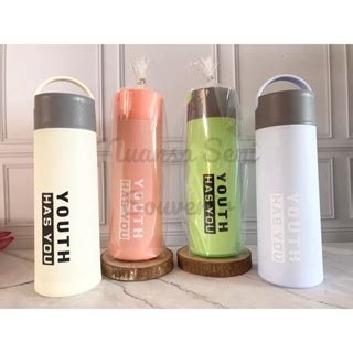 Jual Souvenir Botol Travel Youth Botol Minum Termos Kaca Cover Plastik