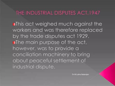 Ppt The Industrial Disputes Act Powerpoint Presentation Free