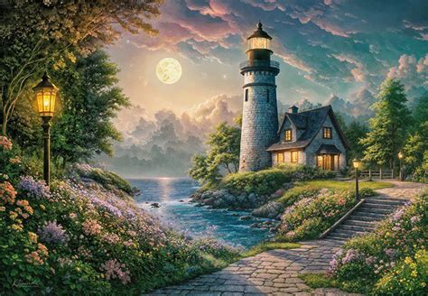 Puzzle Moonlight Lighthouse, 500 pieces