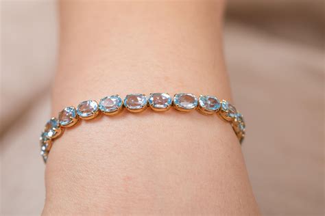 18K Yellow Gold Blue Topaz Bracelet For Sale At 1stDibs Blue Topaz