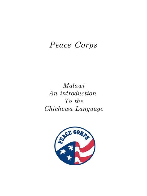 Peace Corps: Malawi An Introduction To The Chichewa Language | PDF ...