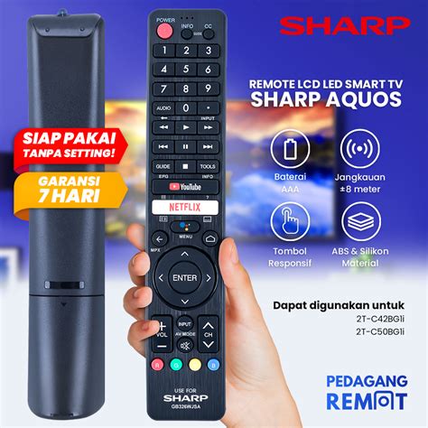 Jual Remot Remote Tv Sharp Aquos Lcd Led Smart Android Tv Gb Wjsa Ir