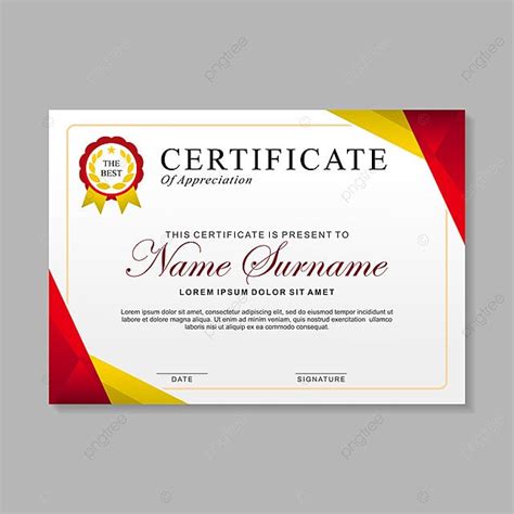 Modern Certificate Design With Red Gold And White Color Template