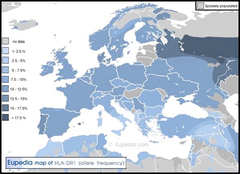 Distribution maps of HLA-DR types in Europe, the Middle East and North ...