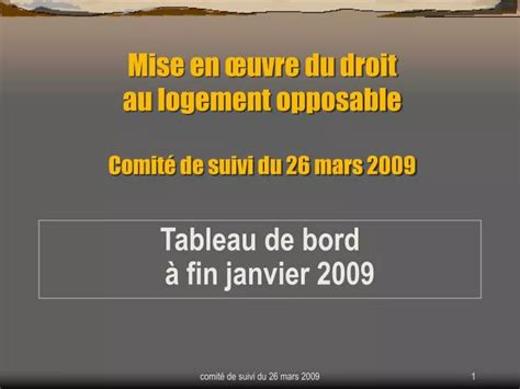 Ppt Mise En Uvre Du Droit Au Logement Opposable Comit De Suivi Du