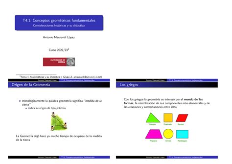 Tema Matem Ticas T Conceptos Geom Tricos Fundamentales