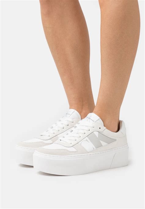 Calvin Klein Jeans Cupsole Flatform Trainers Bright Whitecreamy