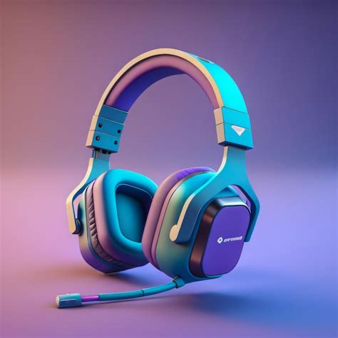 Premium AI Image A Pair Of Headphones On Blue And Purple Background