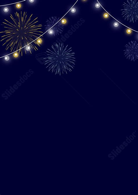 Colorful And Adorable Fireworks Page Border Background Word Template