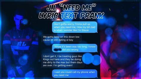 Ji Need Me Lyric Text Prank On Girl Who Got A Boyfriend Youtube