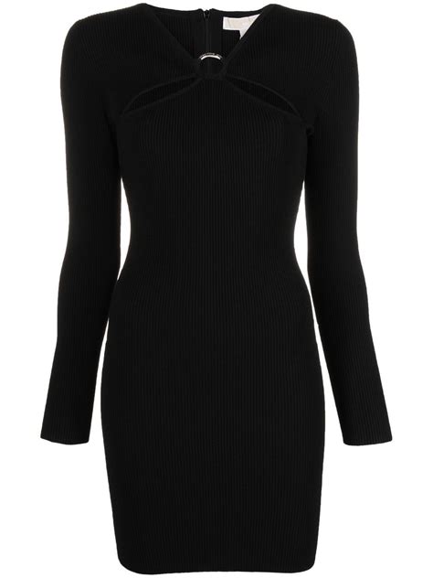 Michael Michael Kors Ribbed Knit Mini Dress Black Farfetch