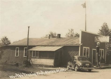 Up Moran Allenville Mi Rppc 1930s Worths Trading Post On U Flickr