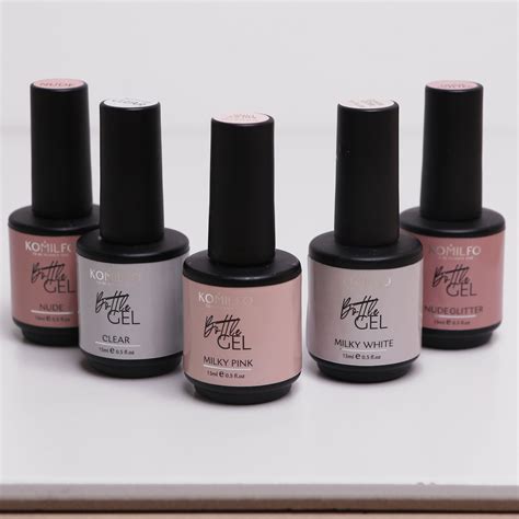 Komilfo Bottle Gel Nude Glitter з пензликом мл