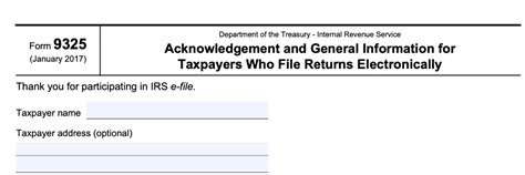 Irs Form 9325 Instructions Ero Submission Acknowledgement