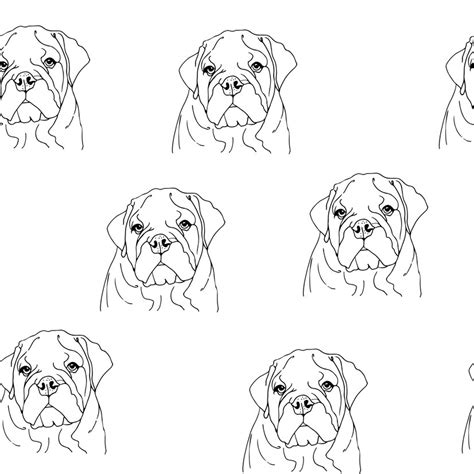 Premium Vector English Bulldog Vector Seamless Pattern Background