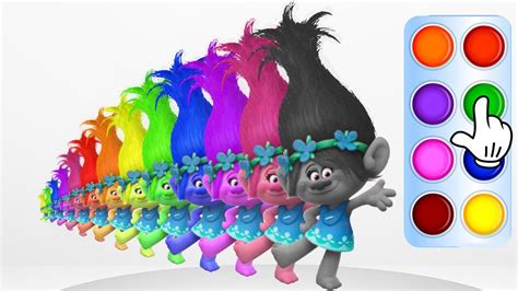 Learn Colors with Trolls Poppy - Learning True Colors Animation for ...