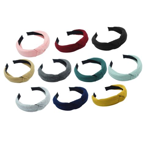 10pc Wide Headbands Knot Turban Headband Elastic Hair Band Elastic