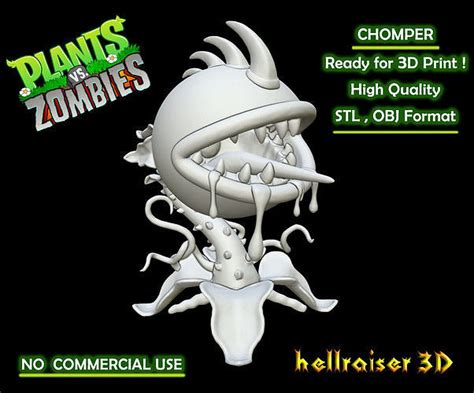 Plants Vs Zombies Chomper 3D Model 3D Printable CGTrader