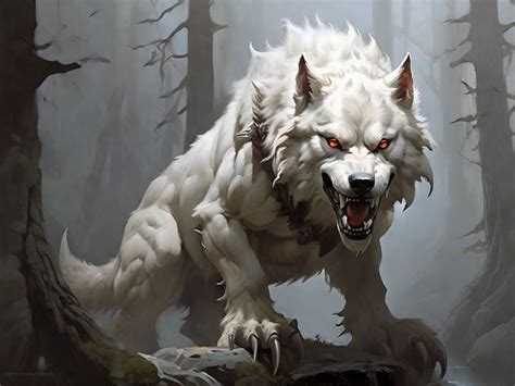 White Dire Wolf Fantasy Art 07 By Mythicmagika On Deviantart