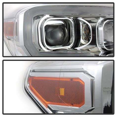 Xtune Toyota Tacoma Drl Light Bar Projector Headlights Chrome