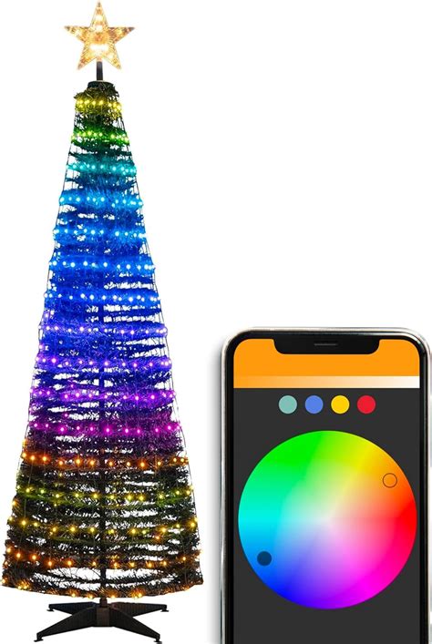 Árbol de Navidad plegable con luces Bluetooth inteligente control de