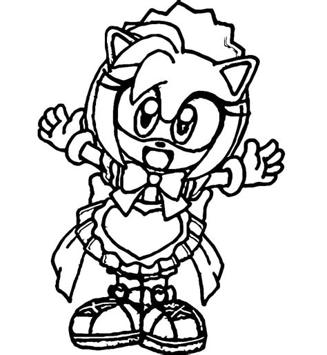 Coloriage Petite Amy Rose Dessin gratuit à imprimer