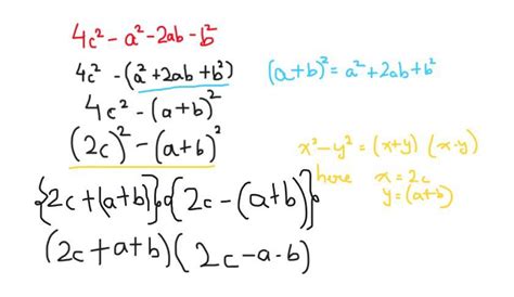 4c2 A2 2ab B2 Factorise The Follwing Brainly In