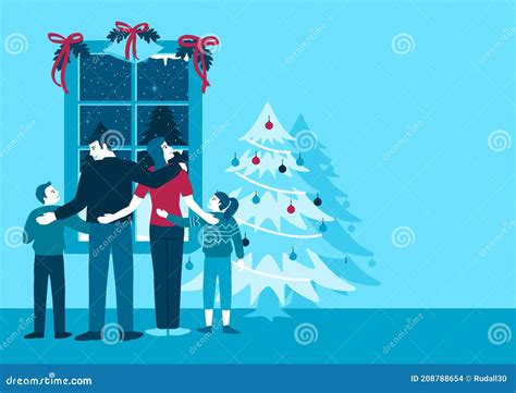 Family Of 3 By The Window Royalty-Free Illustration | CartoonDealer.com ...