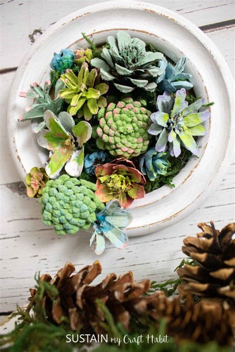 How To Make Pine Cone Succulents Sustain My Craft Habit