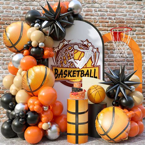 Amazon.com: Basketball Balloon Arch Garland Kit, 100Pcs Basketball ...