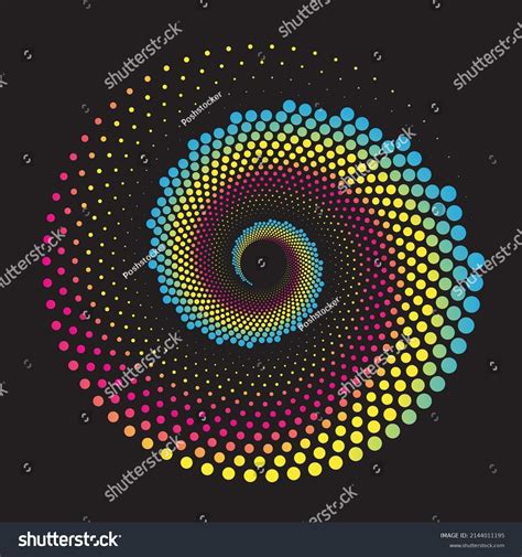 Colorful Spirograph Pattern On Black Background Stock Vector Royalty