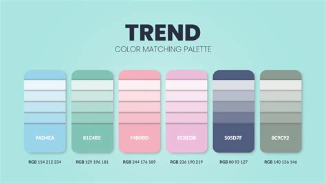 Las Paletas De Colores De Tema De Tendencia O Los Esquemas De Color Son Combinaciones De