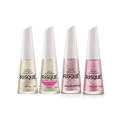 Risqu Kit Esmaltes Em Tons Claros E Rosas Risque Shopee Brasil