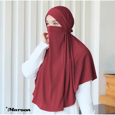 Jual Jilbab Hijab Kerudung Bergo Instan French Khimar Cadar Tali Aminah