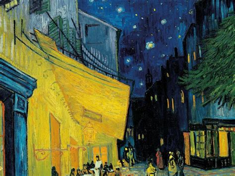 Cafe Terrace At Night Vincent Van Gogh Famous Painting Painting