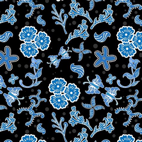 Premium Vector Indonesian Batik Decorative Floral Seamless Pattern