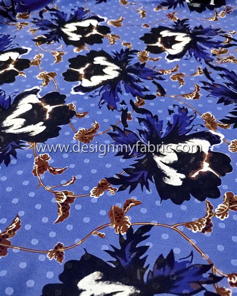 Blue Floral Chiffon Fabric 99574 Design My Fabric